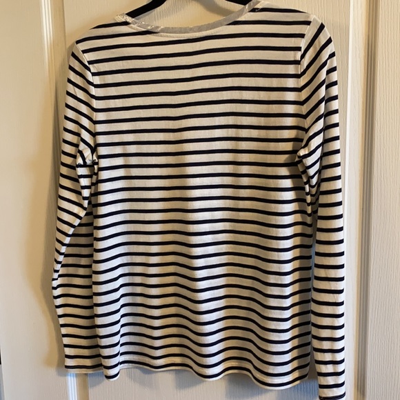 Loft Outlet Striped Long Sleeve Cotton Tee - Size M - Picture 5 of 10